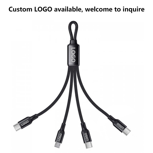 Portable 3 in 1 Mini USB Charging Cable, Multi-functional Short Keychain Type Mobile Phone Charging Data Cable Perfect for Gift