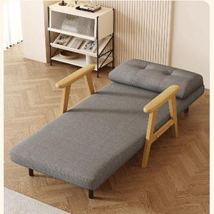Canapé-lit pliable moderne en tissu avec structure en bois pour appartement, villa, salon, bureau à domicile – Design peu encombrant - Product Image 4