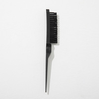 Peigne démêlant professionnel à 3 rangées, brosse à coiffer pour le volume, peigne à queue de rat pour chignon, outil de coiffure de salon