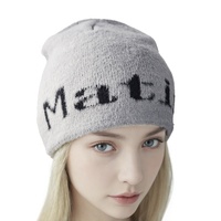 Bonnet brodé avec lettres, chaud, pour l'hiver, décontracté, en peluche, tricoté à la machine, taille personnalisable, en acrylique, unisexe, pour homme adulte