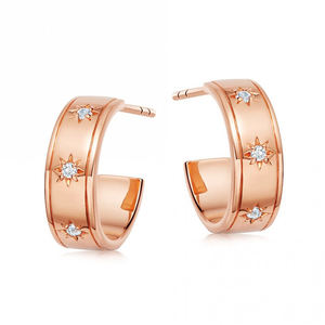 2025 Fine mode femmes 925 argent Sterling Orion boucles d'oreilles créoles haute qualité à la mode Style céleste en gros - Product Image 6