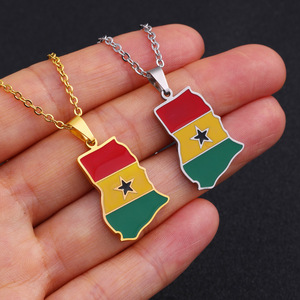 Collar con Colgante <span class=keywords><strong>de</strong></span> <span class=keywords><strong>Mapa</strong></span> <span class=keywords><strong>de</strong></span> <span class=keywords><strong>Ghana</strong></span>, África, para Hombre y Mujer, Acero Inoxidable, Color Dorado y Plateado, Joyería Africana <span class=keywords><strong>Ghana</strong></span>ína, Regalos - Product Image 5