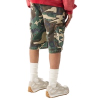 Shorts Cargo Homme en Jean Coton Camouflage Rétro Délavé de Haute Qualité avec Multiples Poches Zippées, Coupe Ample Personnalisée