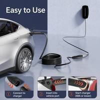 Câble d'extension de chargeur EV NACS 80A 48A 32A 16A compatible avec Tesla Model 3 Y S X, étanche IP55, cordon de charge pour véhicule électrique