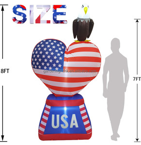 Signe Américain Gonflable Étanche Jour de l'Indépendance 8FT Lumières LED Patriotique 4th july Home Yard Lawn Holiday Party Decor IP44 - Product Image 2