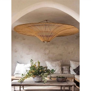 Rattan Ceiling <b>Light</b> Led Living Room Bedroom <b>Dining</b> Room Guesthouse Hotel Southeast Asian Style Wabi Sabi Retro - Product Image 1