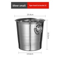 Seau à glace en acier inoxydable doré épais avec tête de tigre, durable, logo personnalisé pour bar, fête, boissons gazeuses, bière