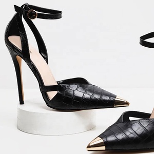 Chaussures habillées solides pour femmes à talons hauts et bout pointu en métal, style stiletto, pour le bureau et le quotidien, avec bride à boucle - Product Image 5