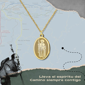 Collar con Colgante Religioso de San Judas Tadeo en Acero Inoxidable con Cadena de Eslabones - Product Image 2