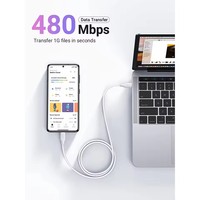 Câble USB C UGREEN 100W pour MacBook Pro, câble de charge rapide USB-C vers USB-C 5A, blanc, double Type-C, matériau PVC