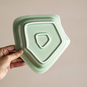 Chinese <b>Ceramic</b> Irregular Fruit <b>Plate</b> Handmade For Afternoon Tea Dehua Origin First Class Quality - Product Image 3
