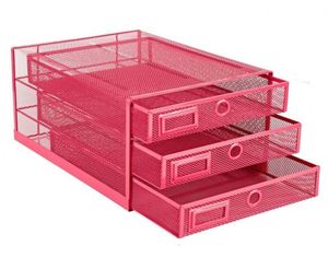 Desk Organizer with <b>Drawer</b> Wire Mesh Desk Organizers Tray Paper Sorter <b>File</b> Stand Storage Letter A4 Paper Office Accessories - Product Image 1