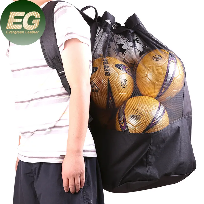 SH2319 individuelle leinwand basketballtaschen schwarz kordelzug strandnetz softball tragen fußball tennis fußball netzball tasche
