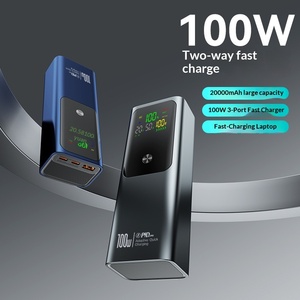 Banque d'alimentation portable à grande capacité 20000 mAh avec affichage numérique, <span class=keywords><strong>charge</strong></span> rapide bidirectionnelle 100W transfrontalière - Product Image 2