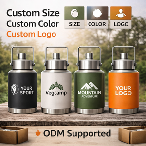 Grande gourde isotherme 128 oz en acier inoxydable, conteneur d'eau robuste pour le travail extérieur, le camping, la ferme, l'hydratation, OEM - Product Image 2