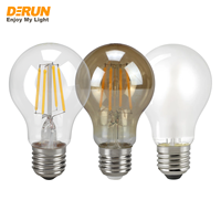 Ampoule LED à filament E27 A60 220-240V 8W, blanc chaud 2700K, lumière blanc chaud 3500K, lumière blanc froid 6000K non dimmable