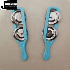 2024 Jingying Musique Orff Instrument à Percussion Tambourin, Enfants Jouet <span class=keywords><strong>Cymbales</strong></span> 2 Petite Cloche Main Cloche En Plastique Jingle Bell Bâtons - Product Image 4