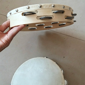 Wholesale 9-Inch Double-Row Tambourine Orff Percussion Instrument Jingles Tambourine Wooden Hand <b>Drum</b> Musical Toy - Product Image 3