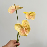 Mini Anthurium en PU de haute qualité, fleur de flamant rose, fleur artificielle pour la décoration de mariage et l'arrangement floral à domicile