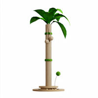 Structure d'escalade verticale pour chat, durable, en bois et bambou, antidérapante, respectueuse de l'environnement, avec piste à balles interactive et tapis d'escalade en corde