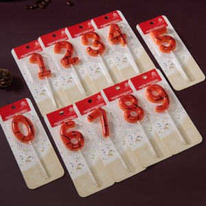 Bougies d'<span class=keywords><strong>anniversaire</strong></span> numérotées écologiques faites à la main avec impression UV couleur pour gâteaux, Noël et fêtes, sans parfum - Product Image 1