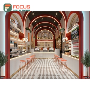 ตู้โชว์กาแฟสไตล์ร่วมสมัย สีวอลนัทดำ พร้อมพื้นที่จัดแสดงอุปกรณ์เสริม ตู้โชว์ร้านกาแฟบูติก - Product Image 6