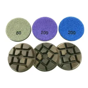 Гибридные Алмазные полировальные колодки, диаметр 3 дюйма, для влажной и сухой полировки бетона, терраццо, каменного пола