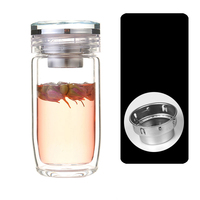 Tasse isolante en verre borosilicate transparent à double paroi, forme œuf d'oie avec couvercle diamant, ensemble cadeau de tasses à thé isolantes