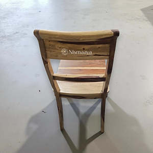 Chaise de salle à manger en bois massif artisanale avec dossier, design moderne, assise confortable et durable pour hôtel et villa - Product Image 3