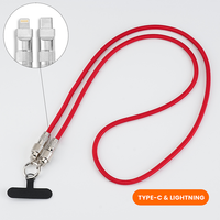 Kabel Data ponsel, Universal 120cm selempang multifungsi kabel USB tipe-c 60W pengisian cepat tali ponsel