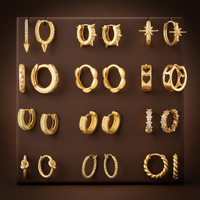 Petit ensemble de boucles d'oreilles créoles Huggie en zircon doré pour femme, en argent sterling 925, hypoallergéniques, mini créoles pour cartilage, pour soirée