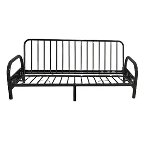 Wholesale Functional Sofa Wrought Iron Price Frame Metal Day Bed With Armrest