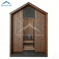 Cabine de sauna extérieure de luxe pour 4 à 6 personnes - Thermo Pine CLT, éclairage ambiant LED, salle de sauna pour la maison, le jardin et le spa en plein air