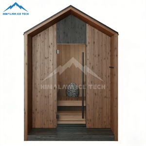 Cabine de sauna extérieure de luxe pour 4 à 6 personnes - Thermo Pine CLT, éclairage ambiant LED, salle de sauna pour la maison, le jardin et le <span class=keywords><strong>spa</strong></span> en plein air - Product Image 4