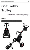 Chariot de golf en aluminium avec roues à billes, chariot à pousser léger pour une conduite fluide sur tous les terrains, capacité de charge de 60 kg
