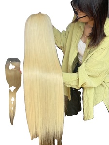 วิกผมสีบลอนด์ยาว26นิ้ว14A ตรงยาววิกผมลูกไม้แบบเต็ม HD สำหรับผู้หญิง613สี150% หนา - Product Image 3