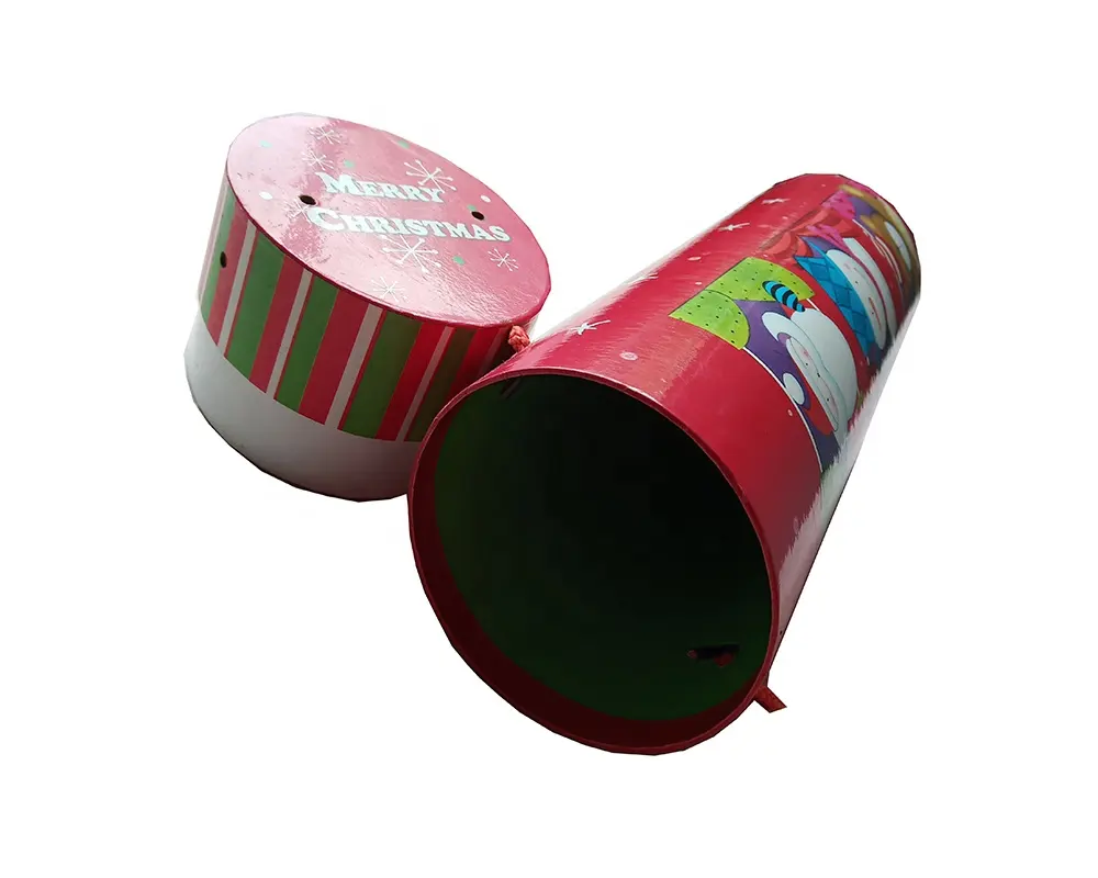 Colorful cylinder boxes Kids stocking custom gift box Christmas & Halloween Novelty Socks packaging boxes