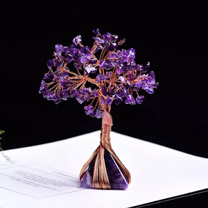 Árbol de la Abundancia de Cristal de Amatista con Alambre de Cobre, Árbol de la Vida de Piedra Feng Shui para Decoración del Hogar u Oficina - Product Image 4