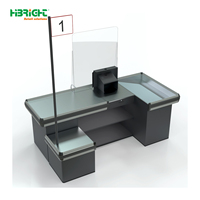 Comptoir de service pour partenaire de vente au détail de niveau 1, en panneau de fibres haute densité (HDF), avec rangement sous comptoir, planification de disposition modulaire