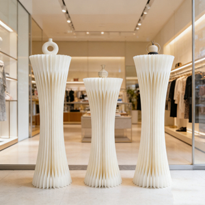 Espositore Professionale Pieghevole a Colonna Romana Classica Europea per Tavolo Dessert Matrimonio, Decorazione Casa, Vetrina e Merchandising - Product Image 1