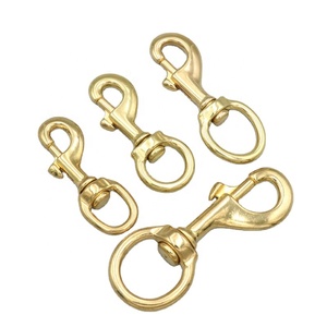 swivel snap hooks brass clip for dog leash solid brass bolt snap carabiner swivel with round eye