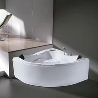 Baignoire triangulaire indépendante avec fonction de massage pour petites salles de bain-Matériau acrylique et version double adulte