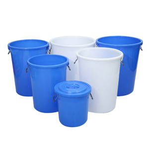 Grand seau à <span class=keywords><strong>eau</strong></span> rond 60L en plastique HDPE avec poignée et couvercle, grand seau ou baril de couleur bleue - Product Image 2
