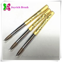 Pinceau à ongles en poils de Kolinsky de qualité supérieure avec manche doré laser, pinceau pour peinture acrylique pour la création d'ongles professionnels