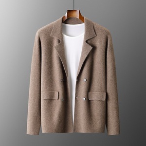 Suéter Cárdigan de Lana/Cachemira para Hombre, Cárdigan Informal de Lana con Solapas, Mongolia Interior, Personalizado, Estándar, Invierno - Product Image 1