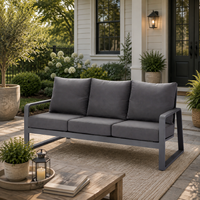 Ensemble de meubles de salon d'extérieur résistant aux intempéries de qualité supérieure pour toutes les saisons, chaise longue et canapé en aluminium pour patio