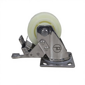 Rueda Giratoria de Polipropileno Blanco de 6 Pulgadas con Base de Acero Inoxidable, Alta Calidad, Sin Rodamientos, 1 Año de Garantía - Product Image 1