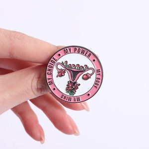 Pin Enamel Autonomi Tubuh Wanita, Bunga Rahim, Kutipan 'Badaku, Pilihanku', Bros, Lencana Kerah, Perhiasan Grosir - Product Image 4
