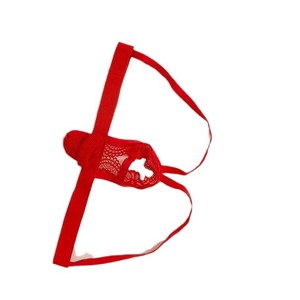 Caleçon string Izido pour homme, motif chapeau de Noël, rouge, taille basse, dentelle, sexy G537 - Product Image 5
