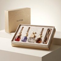 Bouteille diffuseur de parfum en verre anti-fuite avec bouchon à vis et suspension pour décoration de voiture